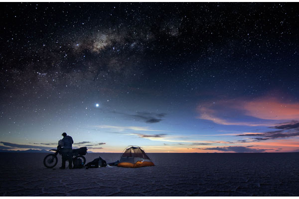 Photo by James Duncan (USA) of his campsite on the Uyuni Salt Flats, Bolivia.