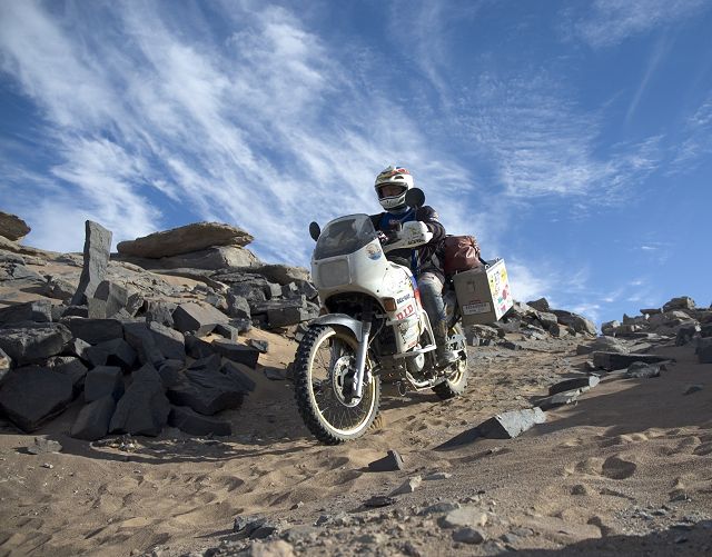 Stefan Thiel, Germany, www.stefan-thiel.info; of Giancarlo 'Carlo' Albrecht (Germany); On the piste from Rissani to Zagora in Morocco, Honda Transalp.