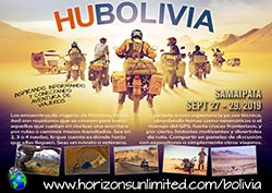 Horizons Unlimited Bolivia 2019 postcard.