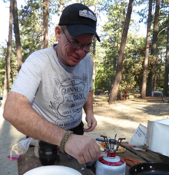 James demos camp cooking