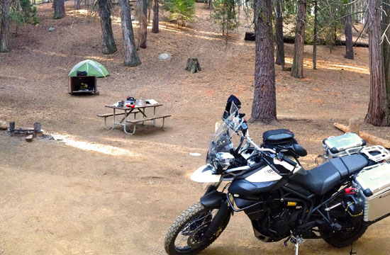 Justin's campsite setup