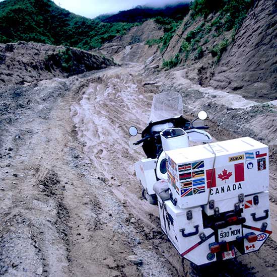 Beemerbago facing a very muddy road