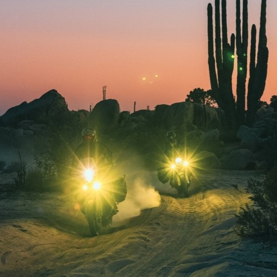 RUBY Moto, Night lights riding in the desert.