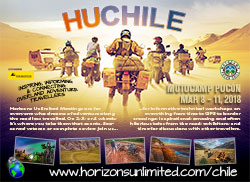 Horizons Unlimited Chile 2018 postcard.