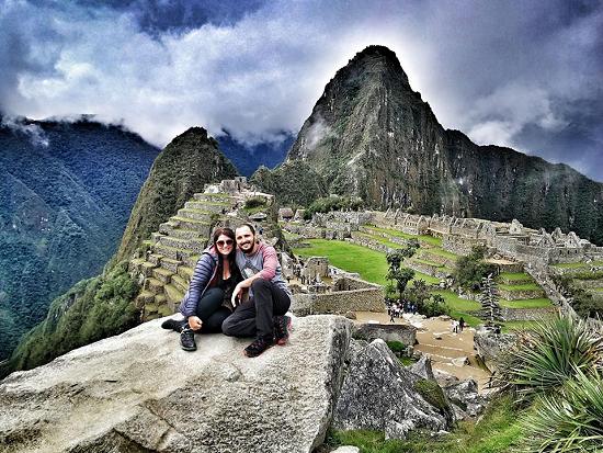 Jade Atkins and Alex Marsh in Machu Picchu.
