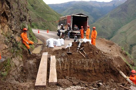 On the road in Peru. 