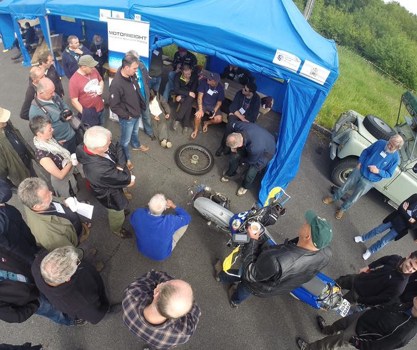 Tire changing workshop at HU Ireland 2015.