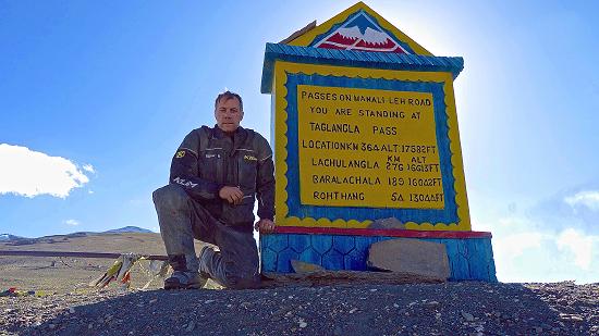 Tony Lucente at Khardongla in the Himalayas.