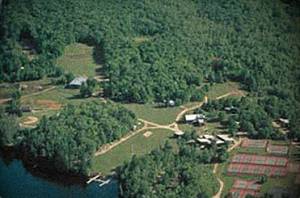 Camp Manitou, Lake Manitou-Wabing Camp Manitou from air