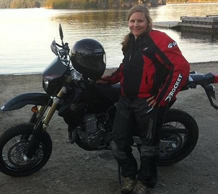 Kassie Tyers and her motorcycle.