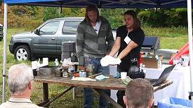 Steve Elmhirst demonstrates camp cooking at HU Ontario 2012.