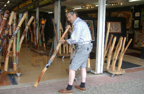 Colin playing a didgeridoo