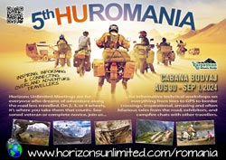 Horizons Unlimited Romania 2024 postcard.