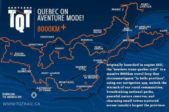 Trans-Quebec Trail map.