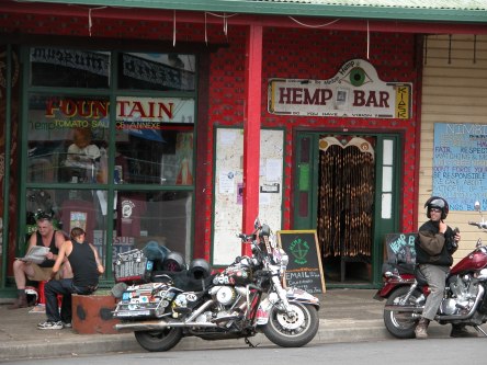 Many references to the five leafed weed in Nimbin.