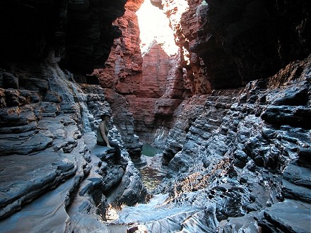 Kay cooling off in the gorge