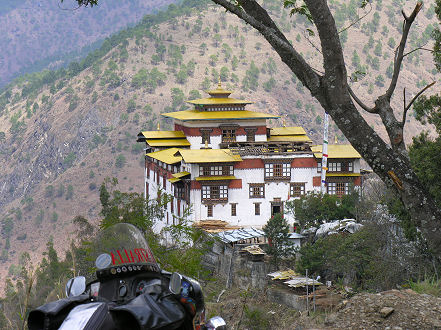 Trashigang Dzong, being renovated