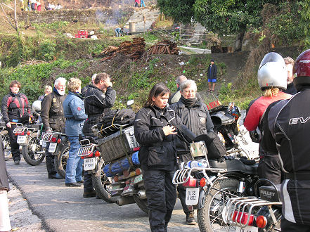At the Bhutan border with the Enfield group