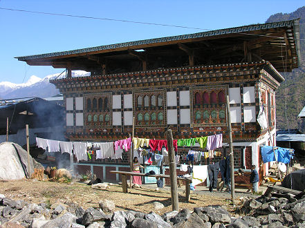 Typical local's dwelling in Paro