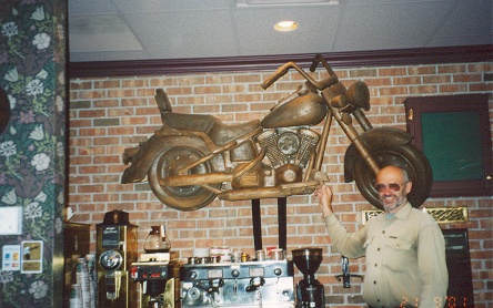 Wood carved Harley-Davidson