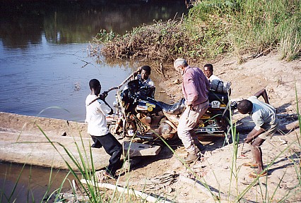 Yet another canoe river crossing, only two canoes available here