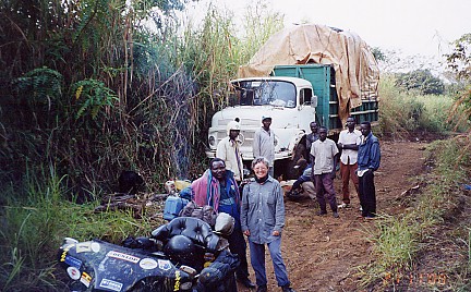 No vehicles seen moving in the two weeks in Congo, this one with a broken differential