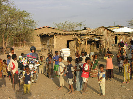 Surrounded by children, everywhere in Ethiopia