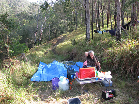 Camped at the front gate for road repairs