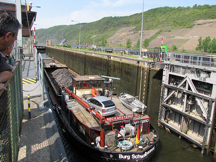 Barge heading up the Mosel River