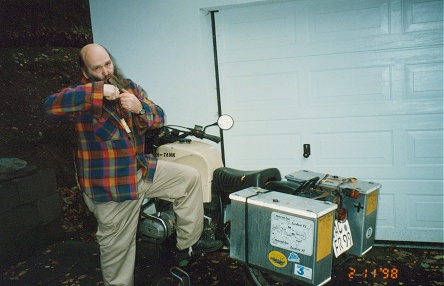 Bernd Tesch and his BMW at his home in Germany