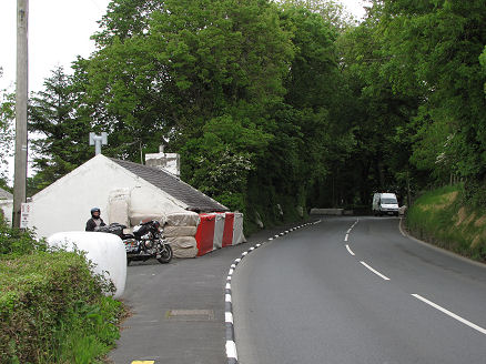 Small house padded up against possible motorcycle collisions