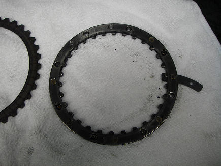 Clutch pressure plate with rivets missing