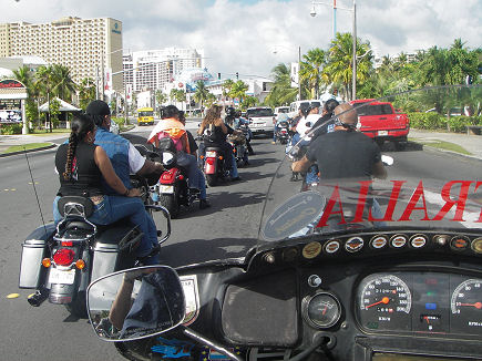 Riding with the local Guam HOG chapter