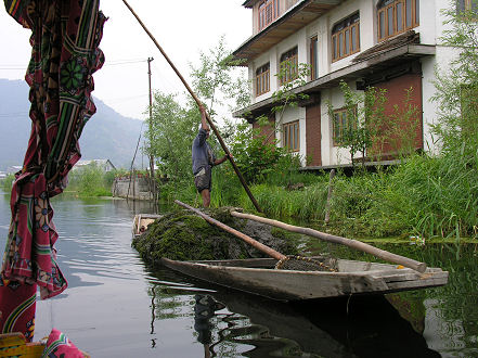 Moving lake weed for floating garden fertiliser