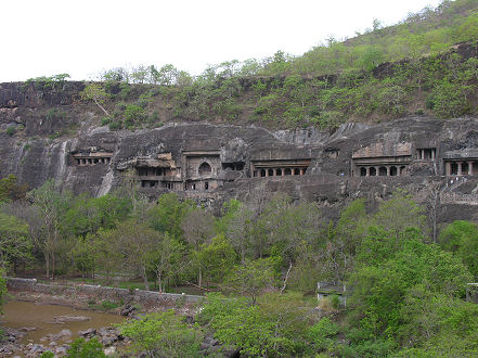 The horse shoe bend of Ajanta Caves