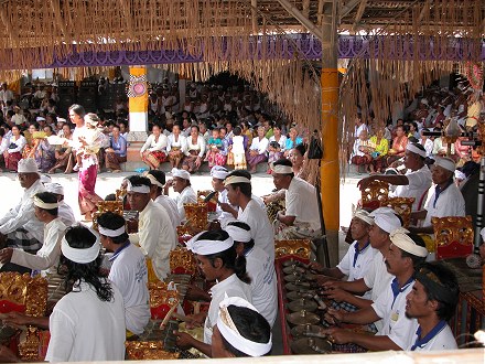 Tabanan Hindu festival with gamelan music