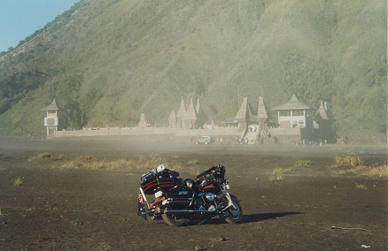 Temple on the sea of sand inside the Mt Bromo Volcano