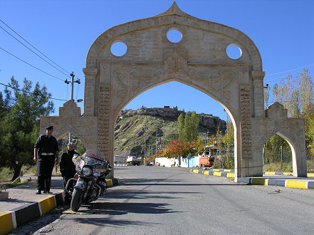 Friendly policeman at the gates to Amadiya, built on a rocky plateau