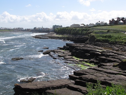 Windswept coast of Bundoran, where we took a windy walk