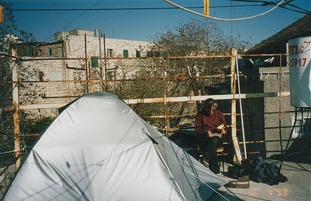 Camped on the roof of our hostel
