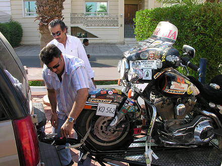 Trailering the bike through Saudi to Bahrain