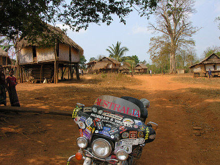 One of the many Laos villages on the way to Vietnam