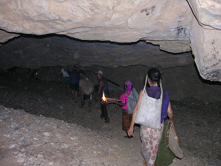 Locals using the cave as a shortcut through the mountain