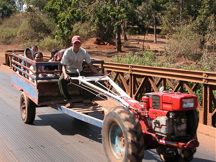 Popular mode of rural transport and farm tractor