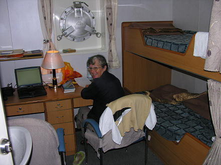 Our comfortable cabin on the ship Trochetia