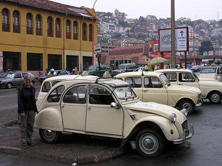 Small Citroen and Renault taxi's in fuel expensive Tana