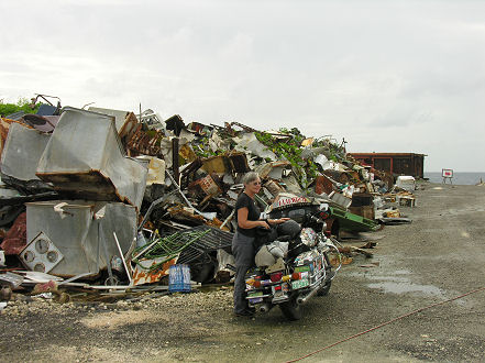 Metal recycle dump, cleaning up the island