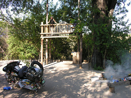 Treehouse camping at Bums Camp near Kongola