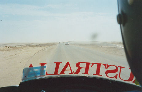 Riding in a sandstorm on the Skeleton Coast