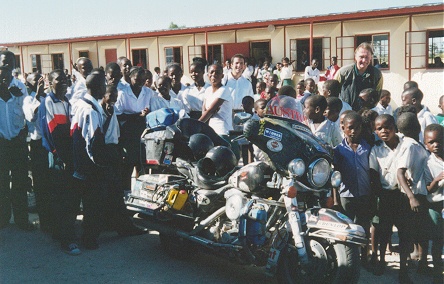 Show and tell at a local school where an American Peace Worker was helping